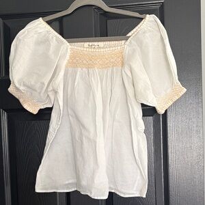 Solitaire White and Cream Blouse